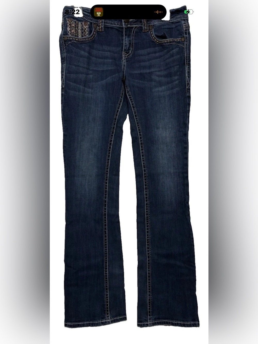 Grace in LA Jeans 29 Embellished embroidered Pockets bootcut jeans Stretch Denim